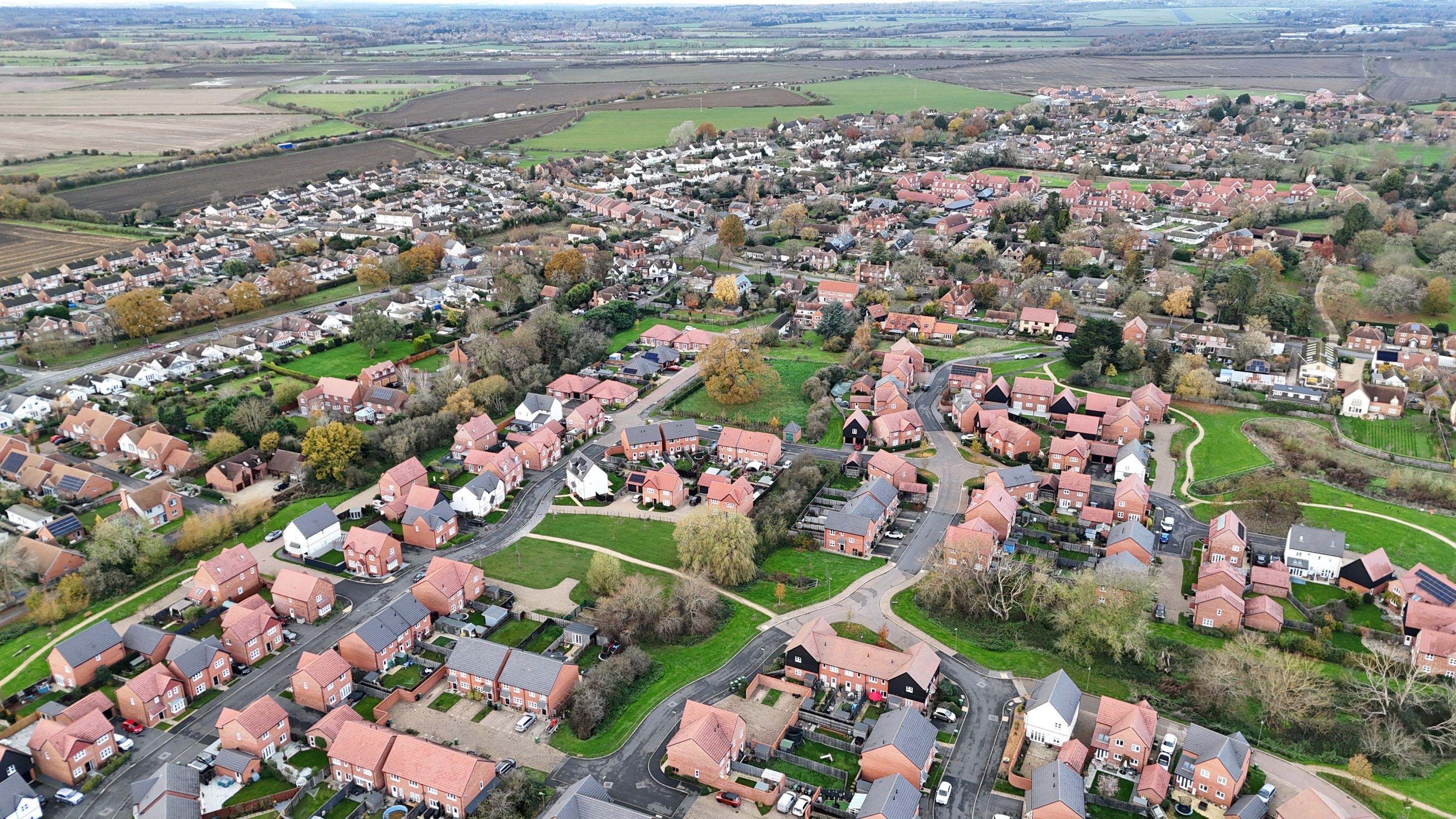 An aerial view of Drayton village
